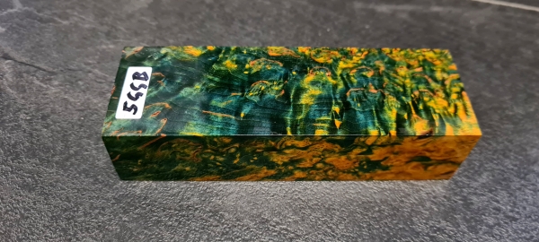 Stabilized curly birch green-yellow limited edition (5GGB)